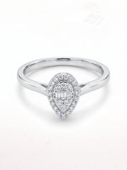 18K White Gold Diamond Ring - RA12408-2