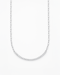 Tennis Diamond Necklace in 18k White gold - QA13671