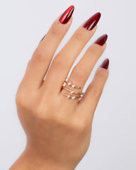18K Rose Gold Diamond Ring - RA7664