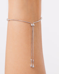 18K White Gold Half Tennis Diamond Bracelet - RA7349