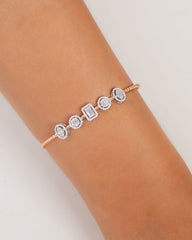 18K Rose Gold Diamond Bangle - RA9080