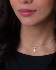18K White Gold Diamond Necklace- SA2380