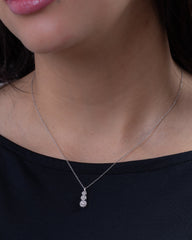 18K White Gold Diamond Necklace - SA2376