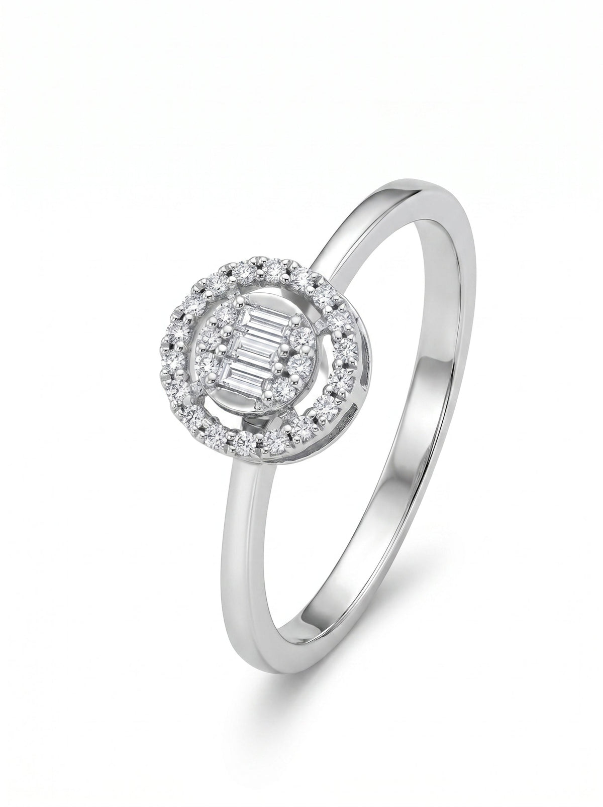 18K White Gold Diamond Ring - SA1298
