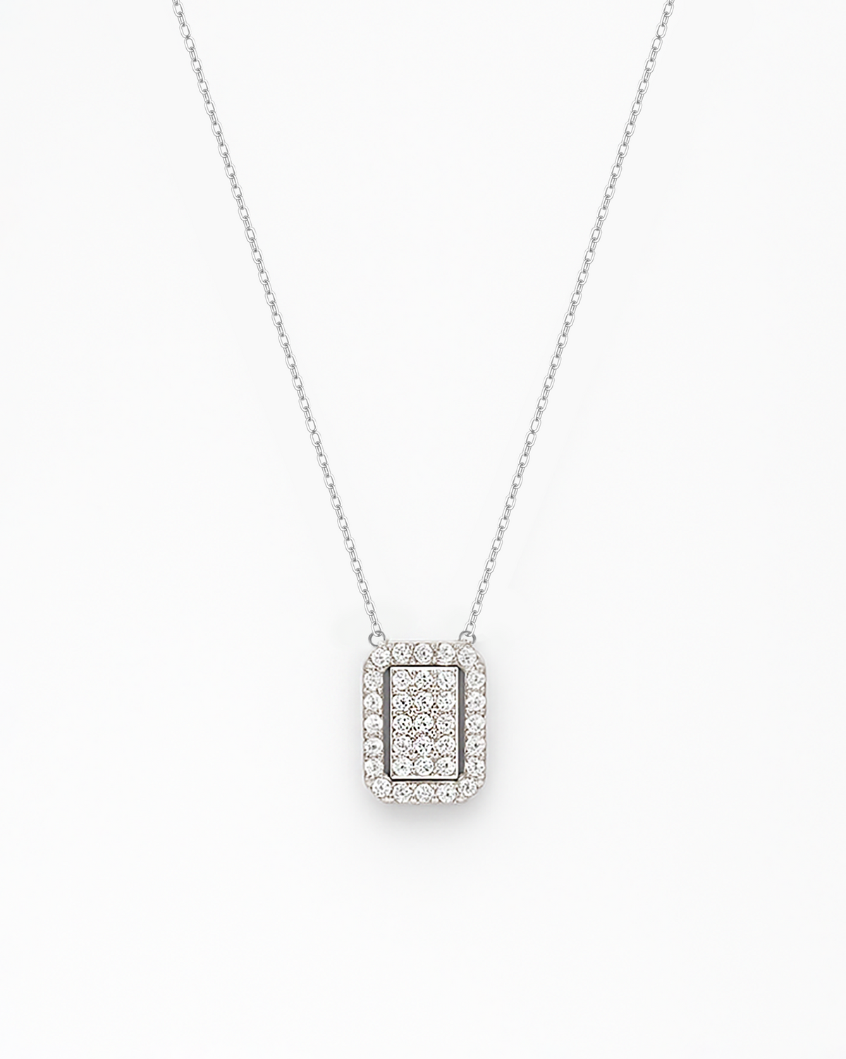 Simple Diamonds Necklace in 18K White Gold - RA7999