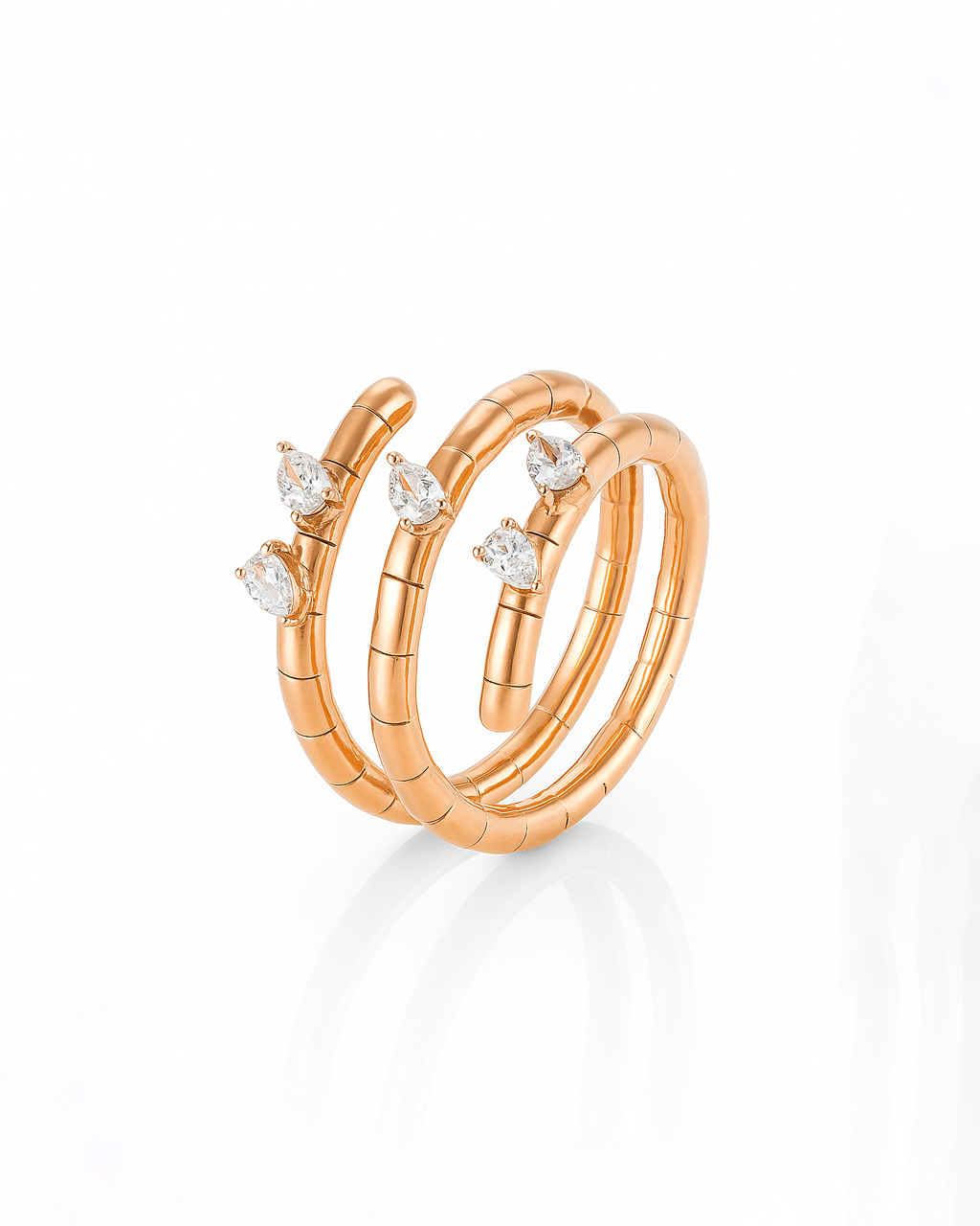 18K Rose Gold Diamond Ring - RA7664