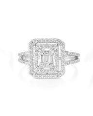 18K White Gold Diamond Ring - RA9272