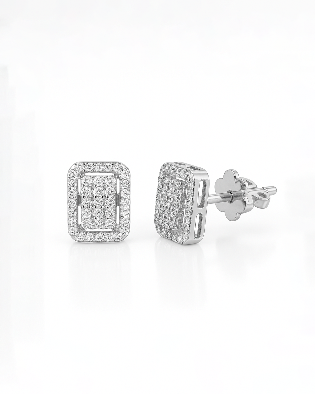 18K White Gold Diamond Earrings - RA9197