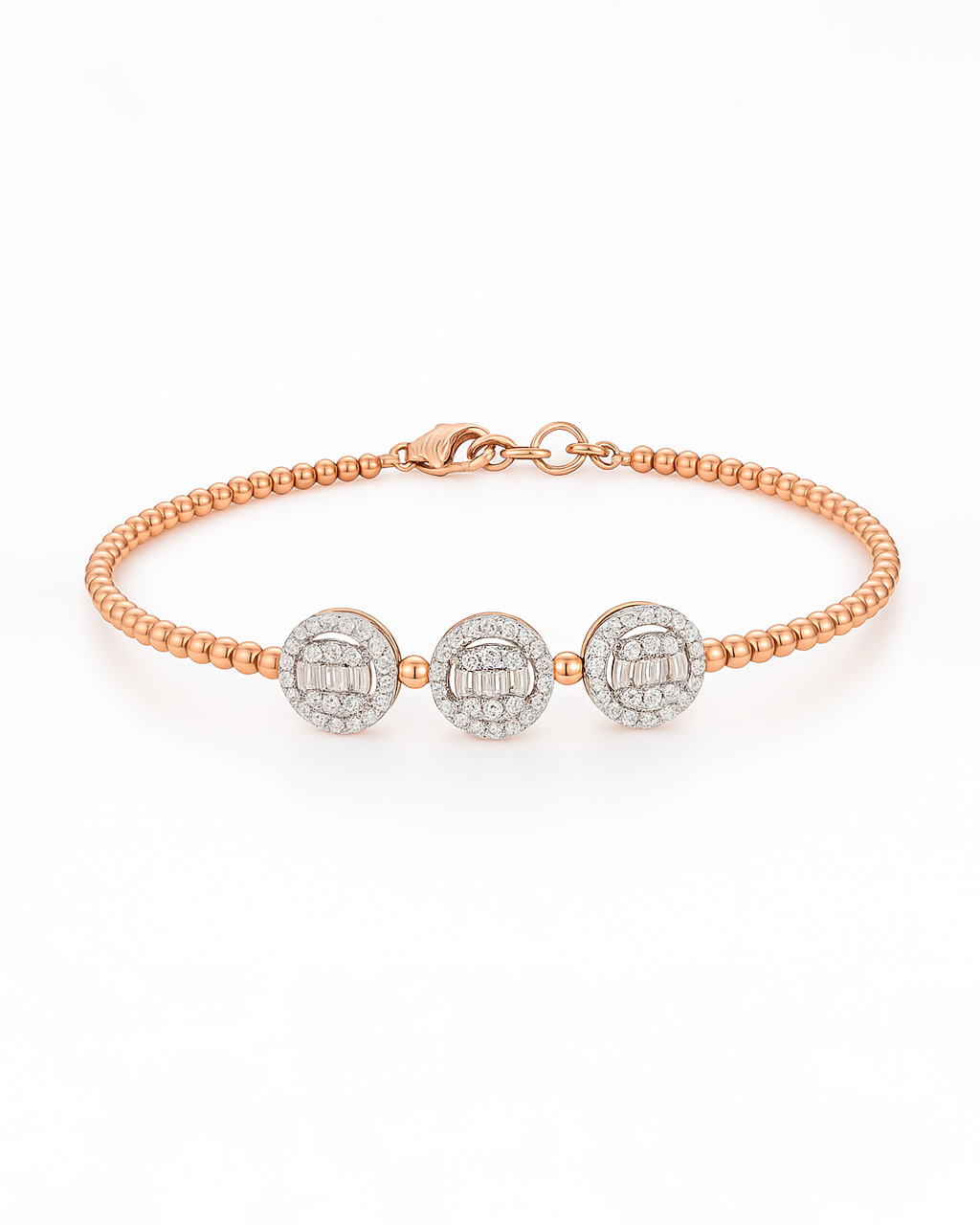 18K Rose Gold Diamond Bangle - RA9085