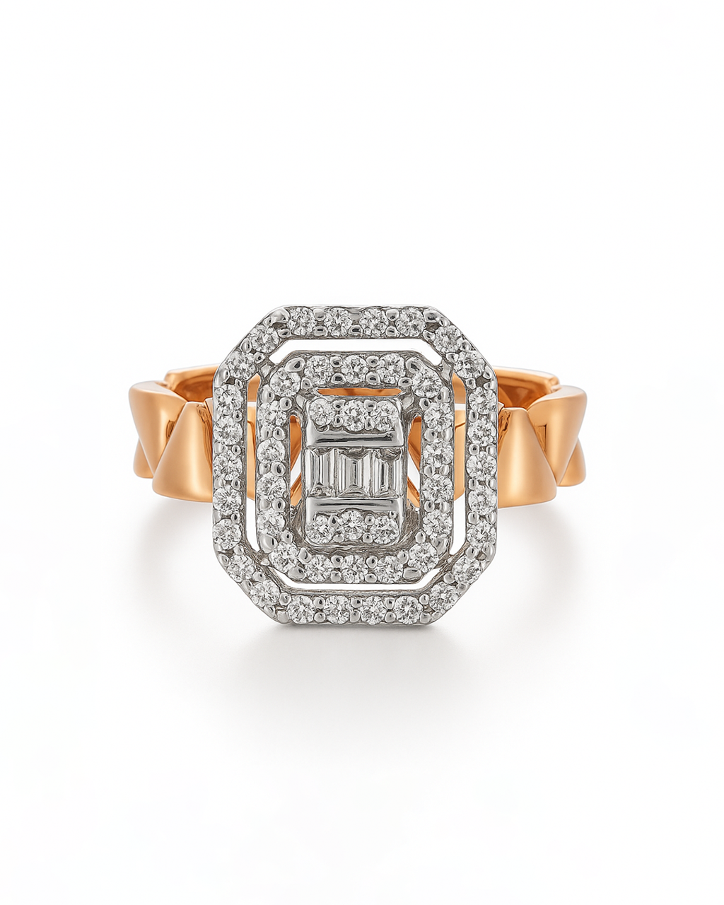 18K Rose Gold Diamond Ring - RA7674