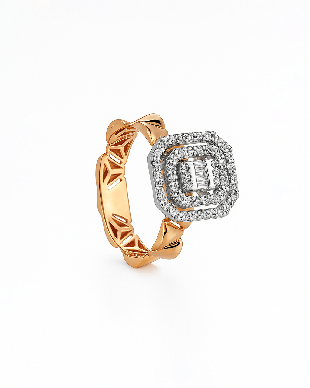 18K Rose Gold Diamond Ring - RA7674