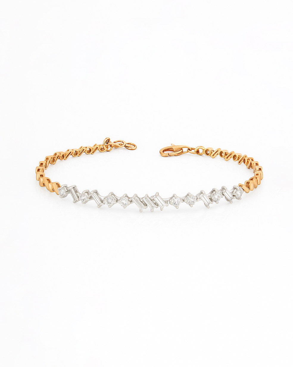 18K Rose Gold Diamond Bangle - QA2297