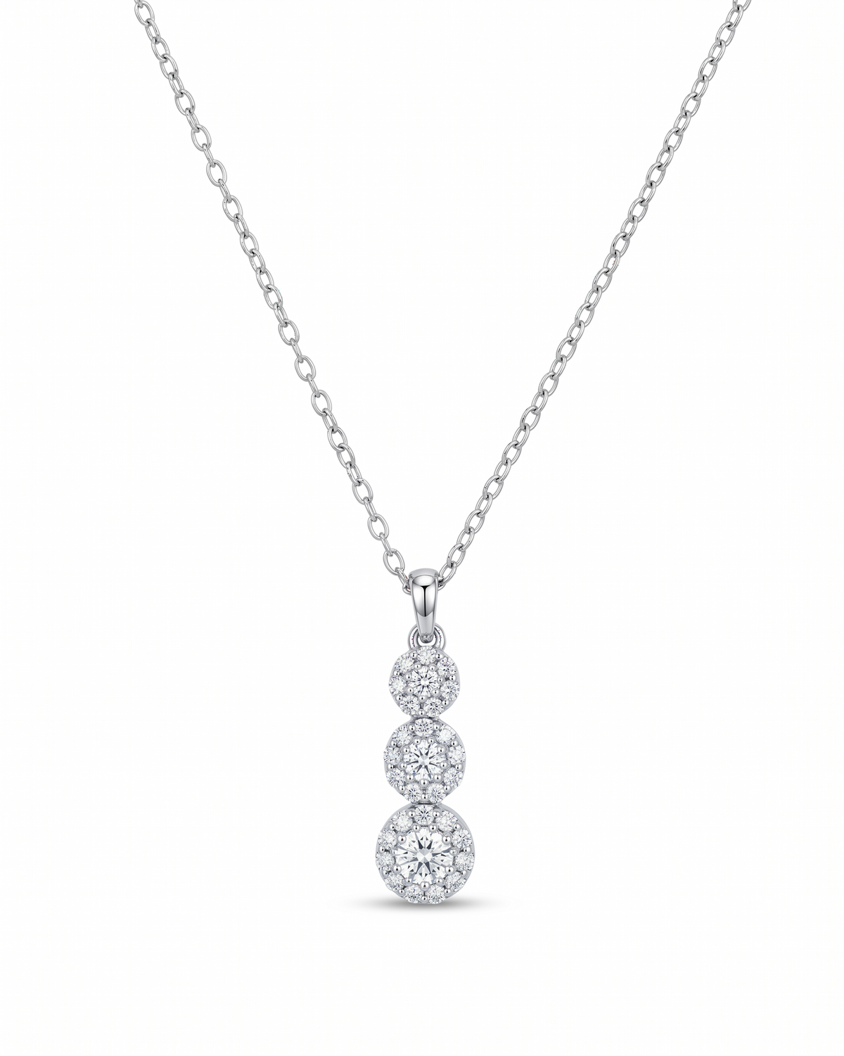 18K White Gold Diamond Necklace - SA2376