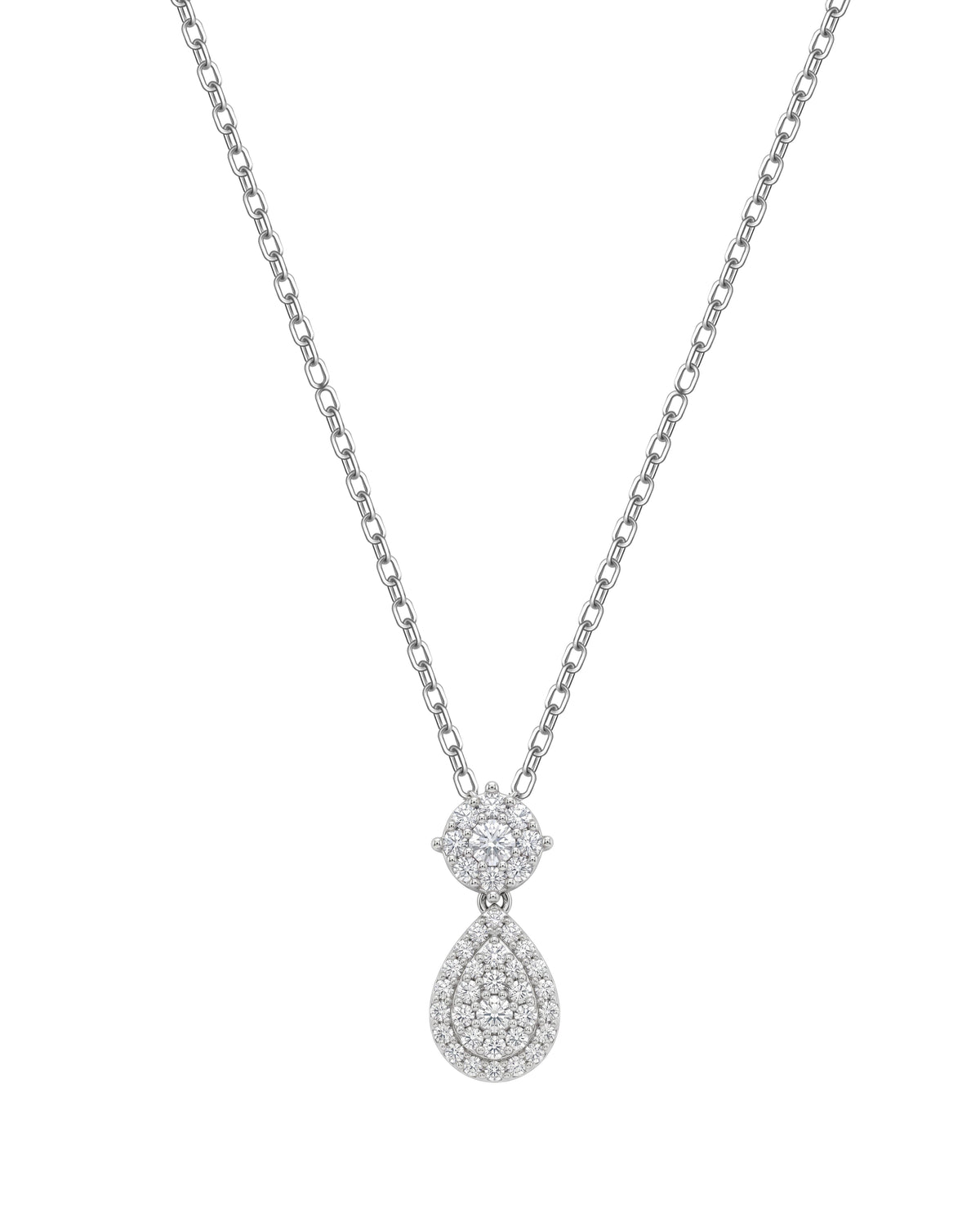 18K White Gold Diamond Necklace- SA2380