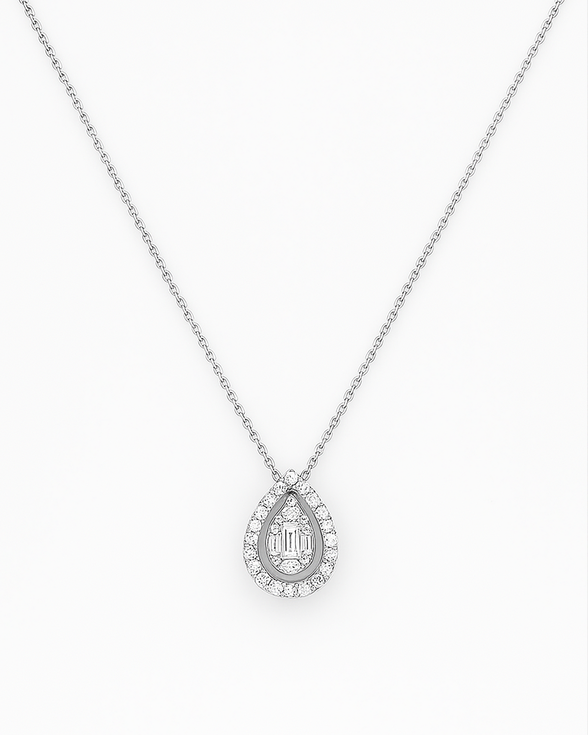 18K White Gold Diamond Necklace - RA7910