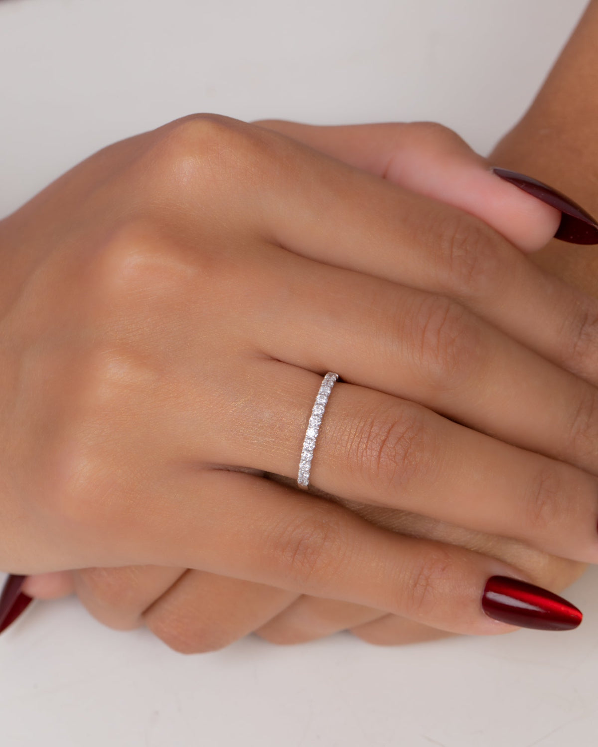 18K White Gold Diamond Ring - RA7827