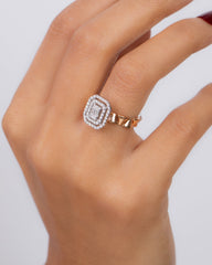 18K Rose Gold Diamond Ring - RA7674