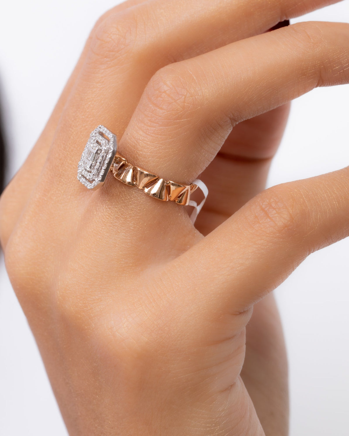 18K Rose Gold Diamond Ring - RA7674