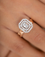 18K Rose Gold Diamond Ring - RA7674