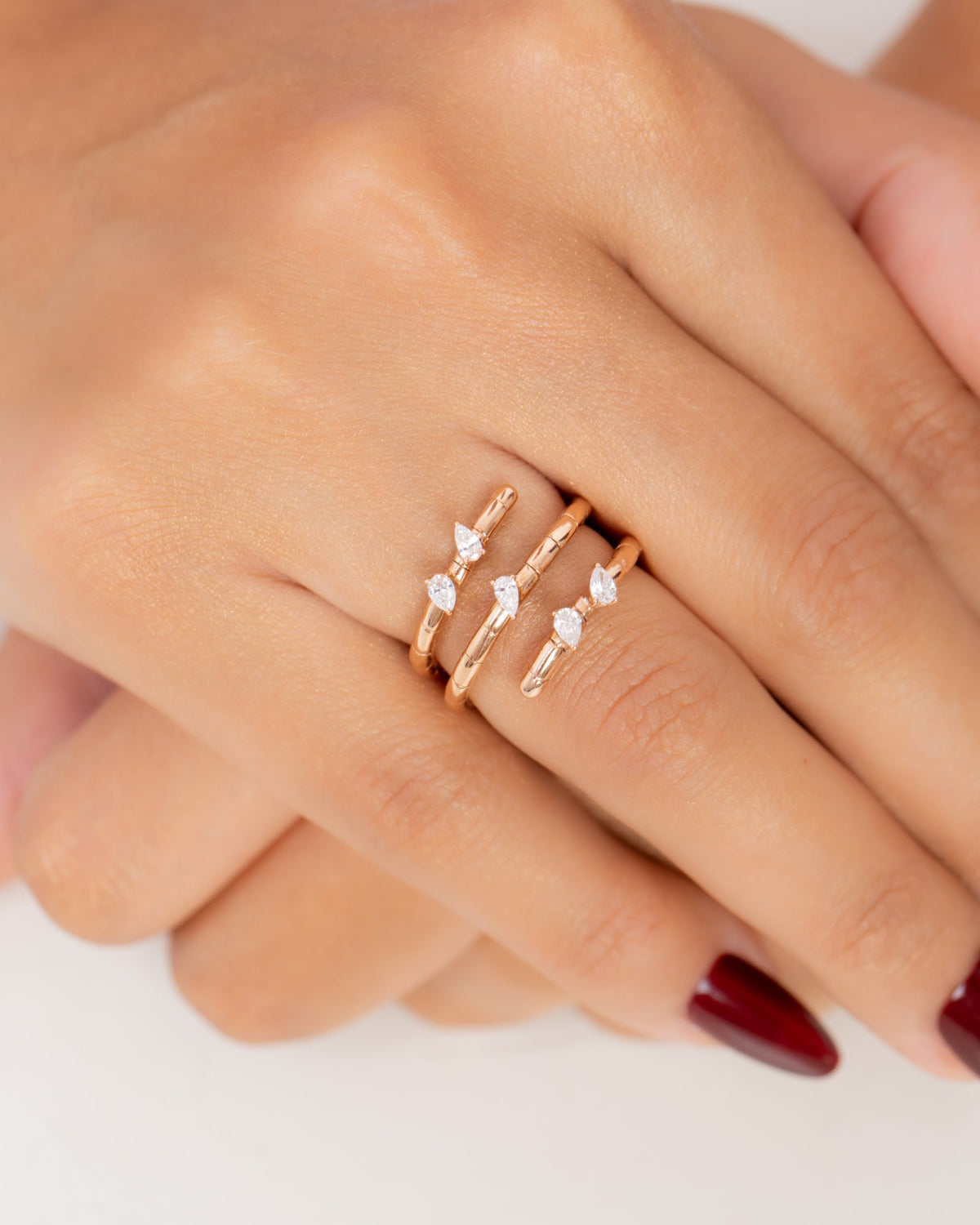 18K Rose Gold Diamond Ring - RA7664