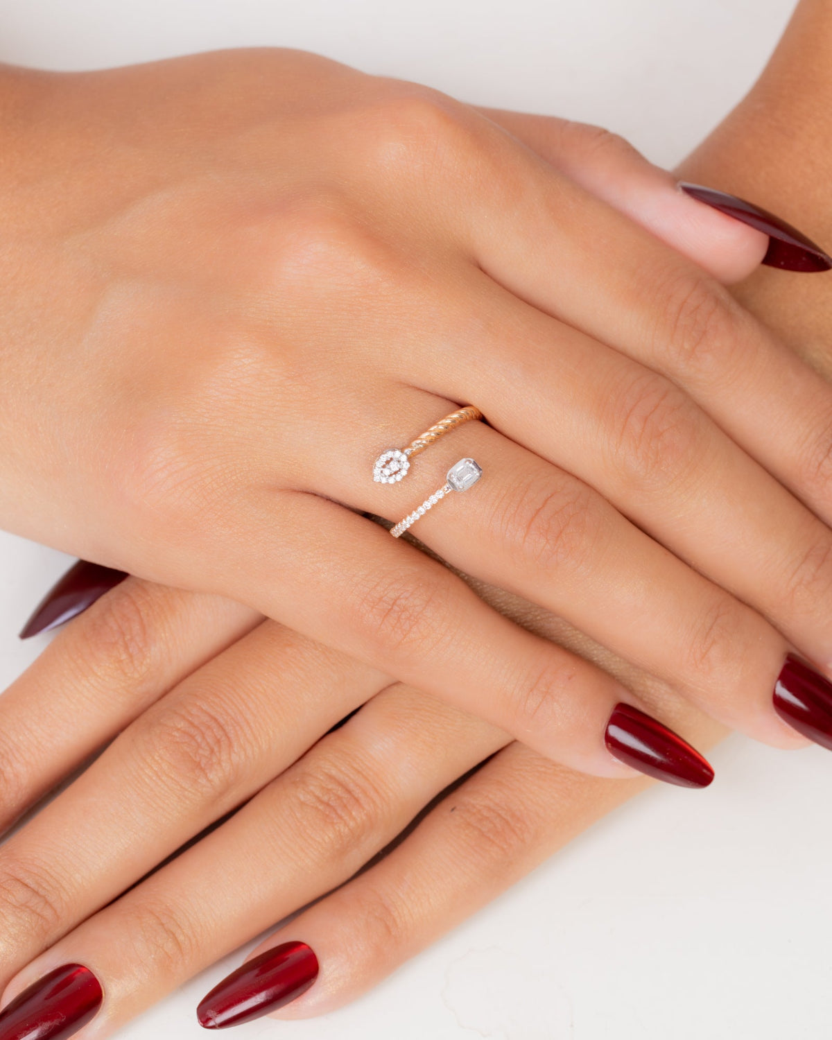 18K Rose Gold Diamond Ring - RA7302