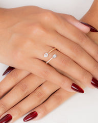 18K Rose Gold Diamond Ring - RA7302