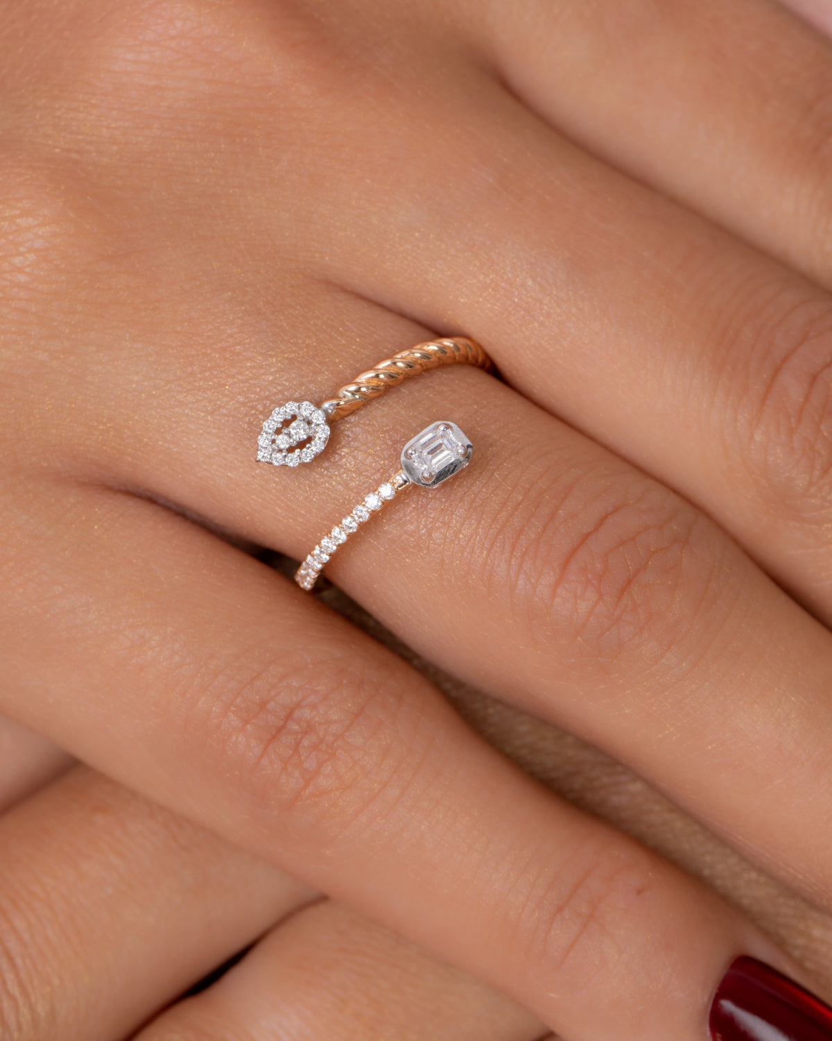 18K Rose Gold Diamond Ring - RA7302