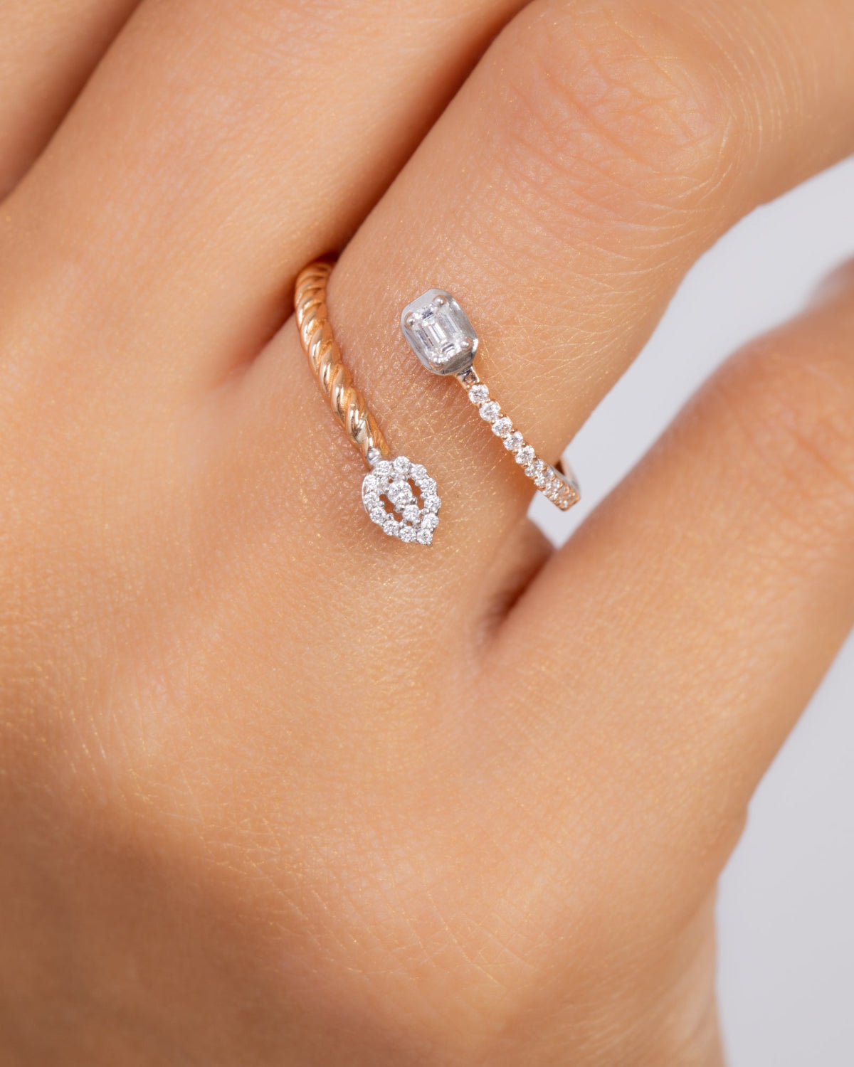 18K Rose Gold Diamond Ring - RA7302