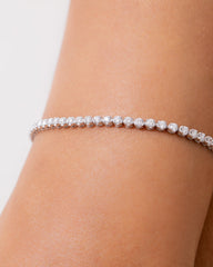 18K White Gold Half Tennis Diamond Bracelet - RA7349