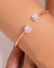 18K Rose Gold Diamond Bangle - RA9257