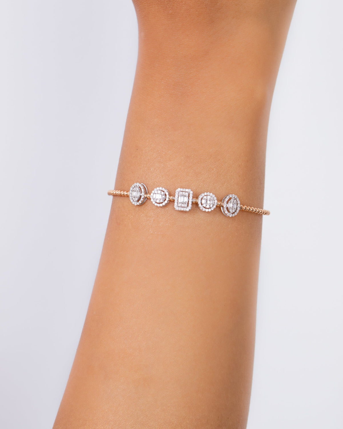 18K Rose Gold Diamond Bangle - RA9080