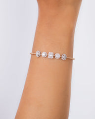 18K Rose Gold Diamond Bangle - RA9080