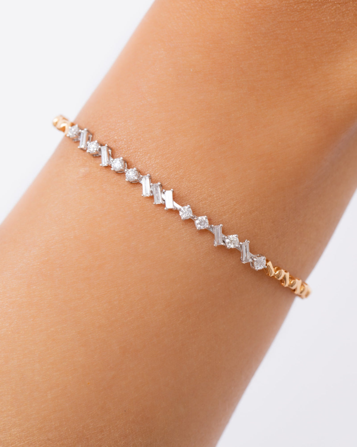 18K Rose Gold Diamond Bangle - QA2297
