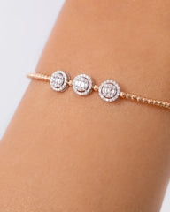 18K Rose Gold Diamond Bangle - RA9085