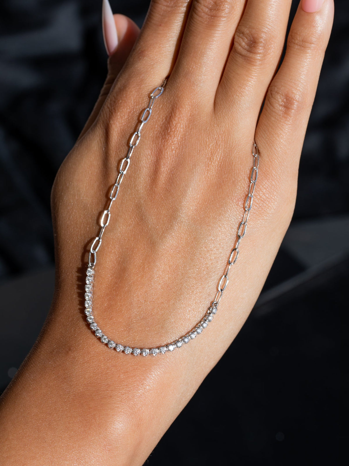 Tennis Diamond Necklace in 18k White gold - QA13671