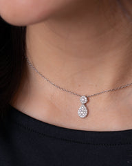 18K White Gold Diamond Necklace- SA2380