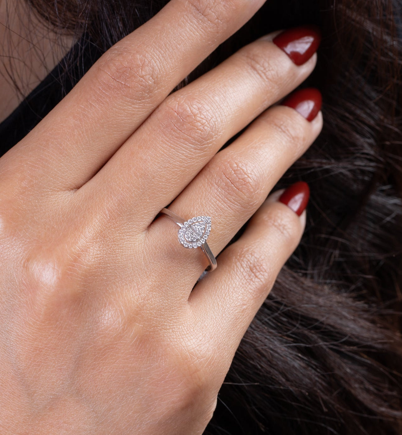 18K White Gold Diamond Ring - RA12408-2