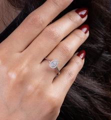 18K White Gold Diamond Ring - RA12408-2