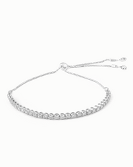 18K White Gold Half Tennis Diamond Bracelet - RA7349